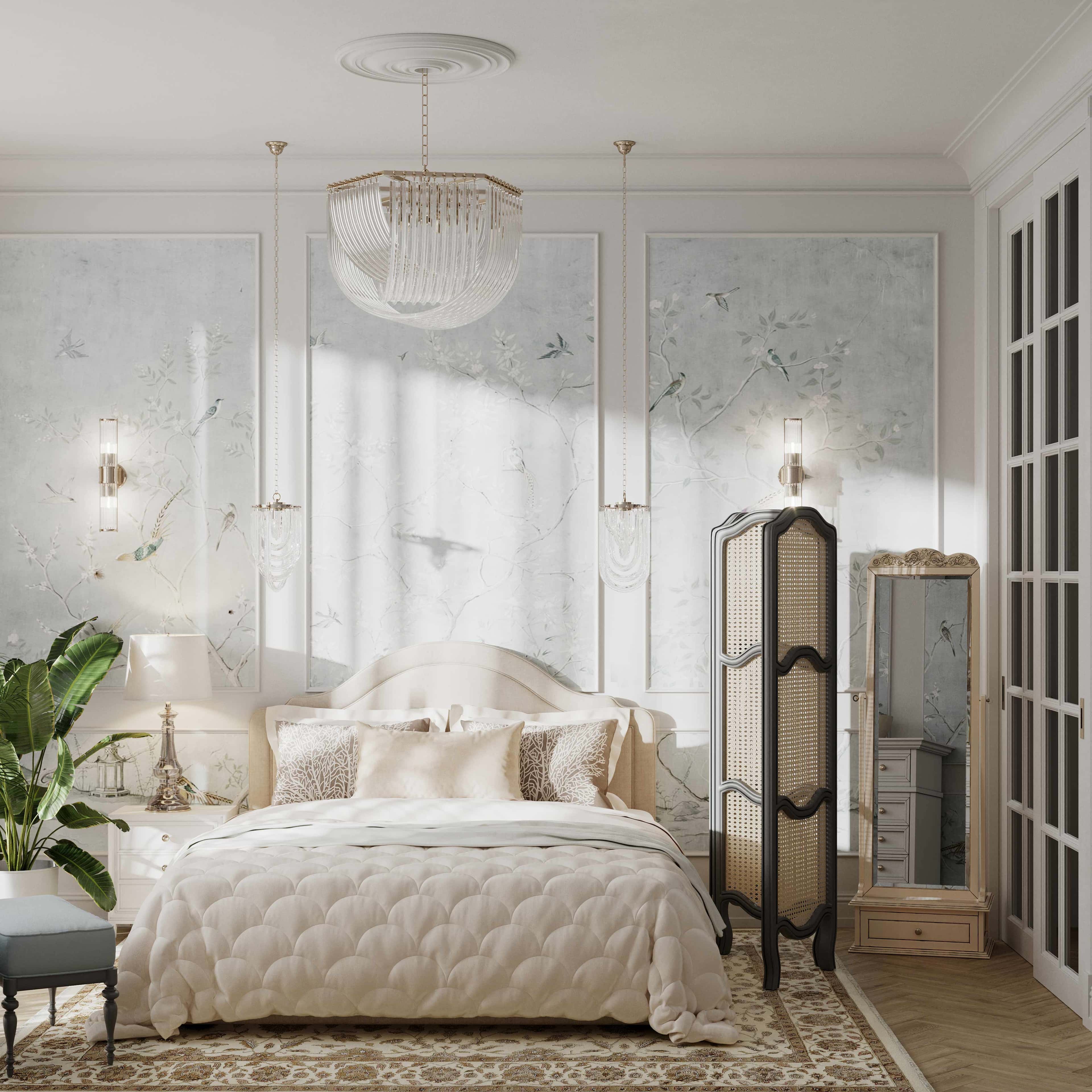 Jasna sypialnia aranżacje 2026: subtelne połączenie bieli i beżu, oaza spokoju.