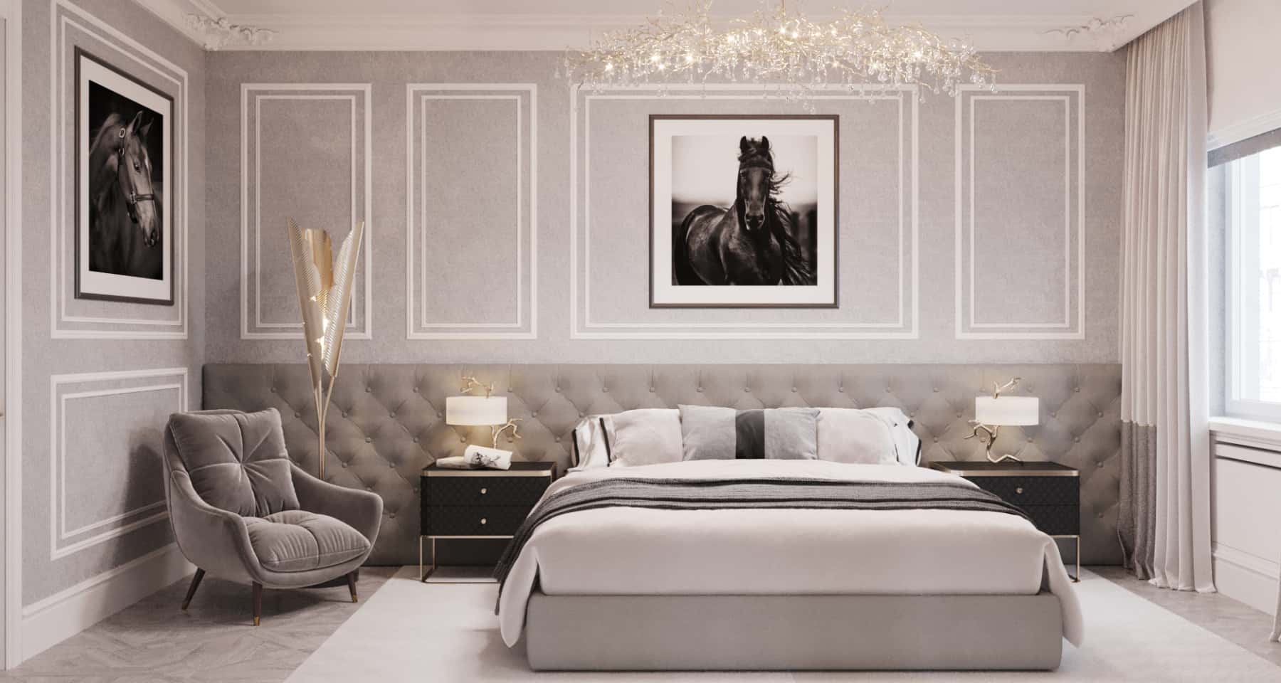 Inspiracje dla małych sypialni: jasne kolory, welurowe wezgłowie i funkcjonalne meble