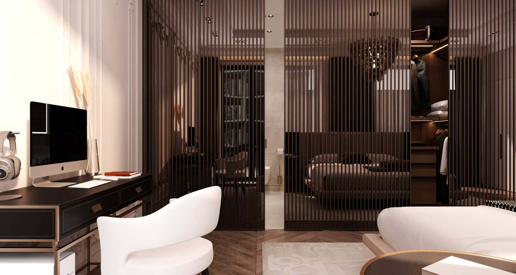 Inspiracje na jasną sypialnię: rośliny doniczkowe ożywiają i dodają świeżości.