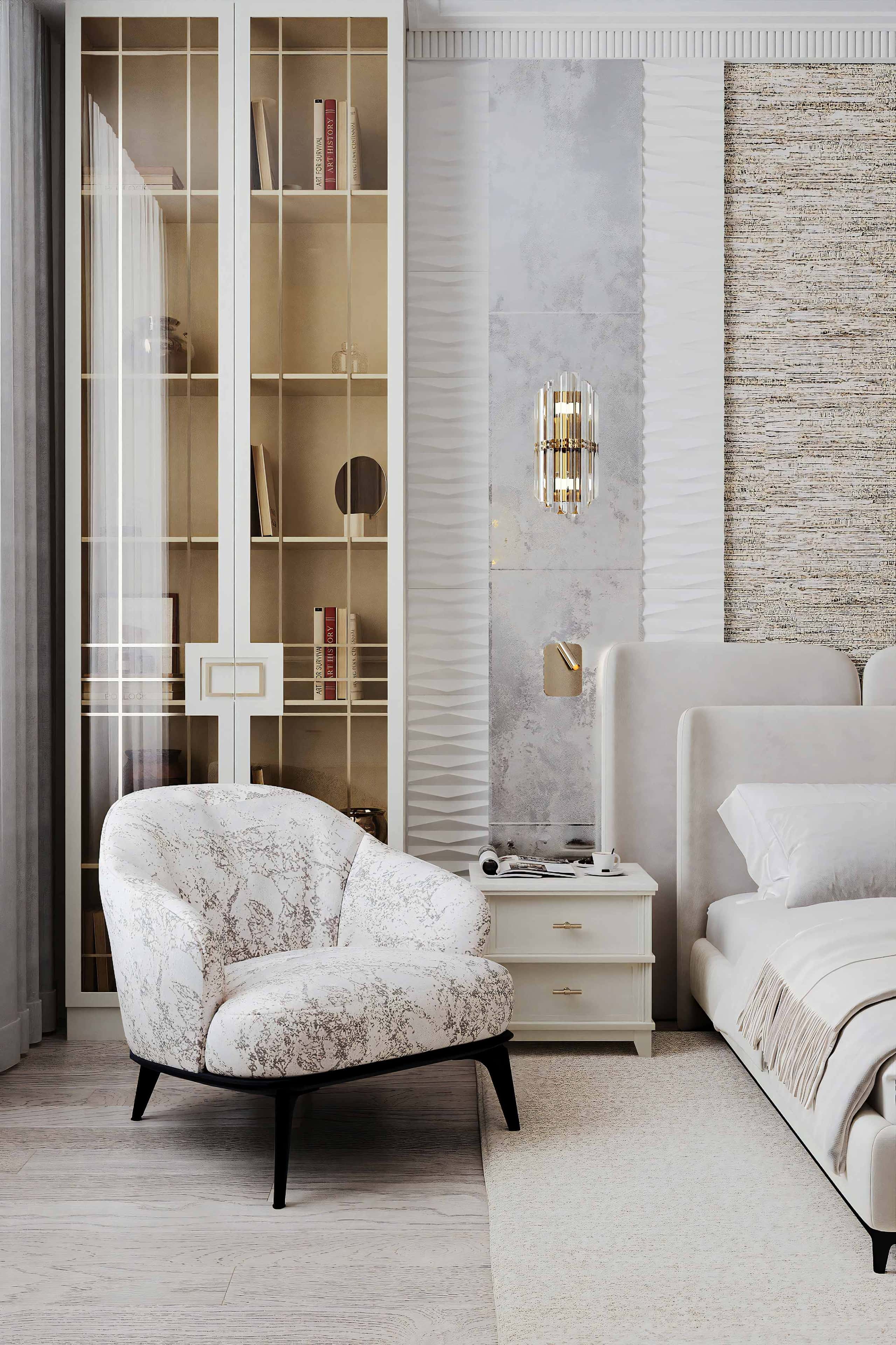 Design jasnej sypialni 2026 w beżach z roślinami doniczkowymi dodającymi naturalnego akcentu.