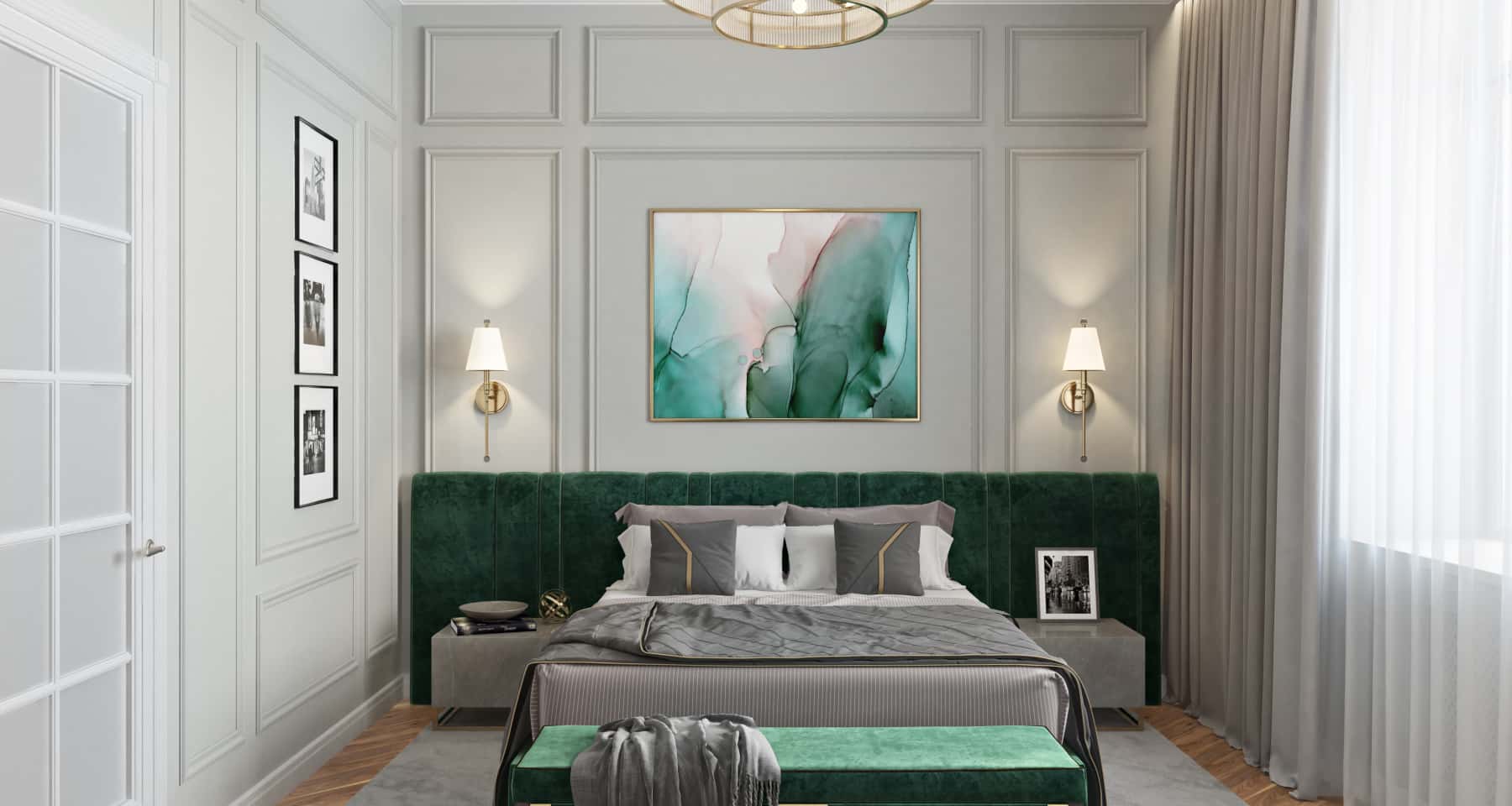 Przytulna sypialnia 2026 z ciepłym oświetleniem i ergonomicznym umeblowaniem.