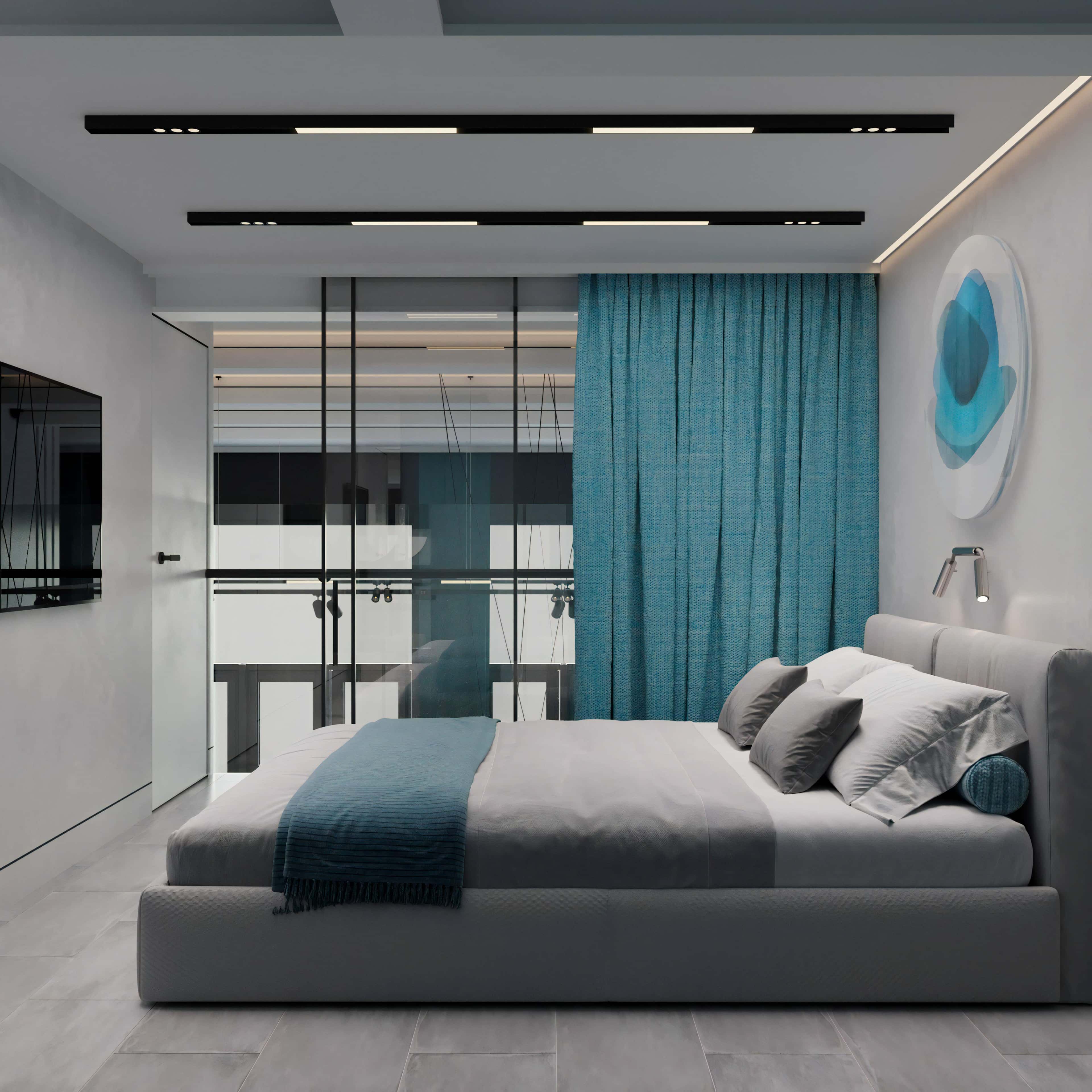 Monochromatyczna sypialnia 2026 w odcieniach bieli i beżu.