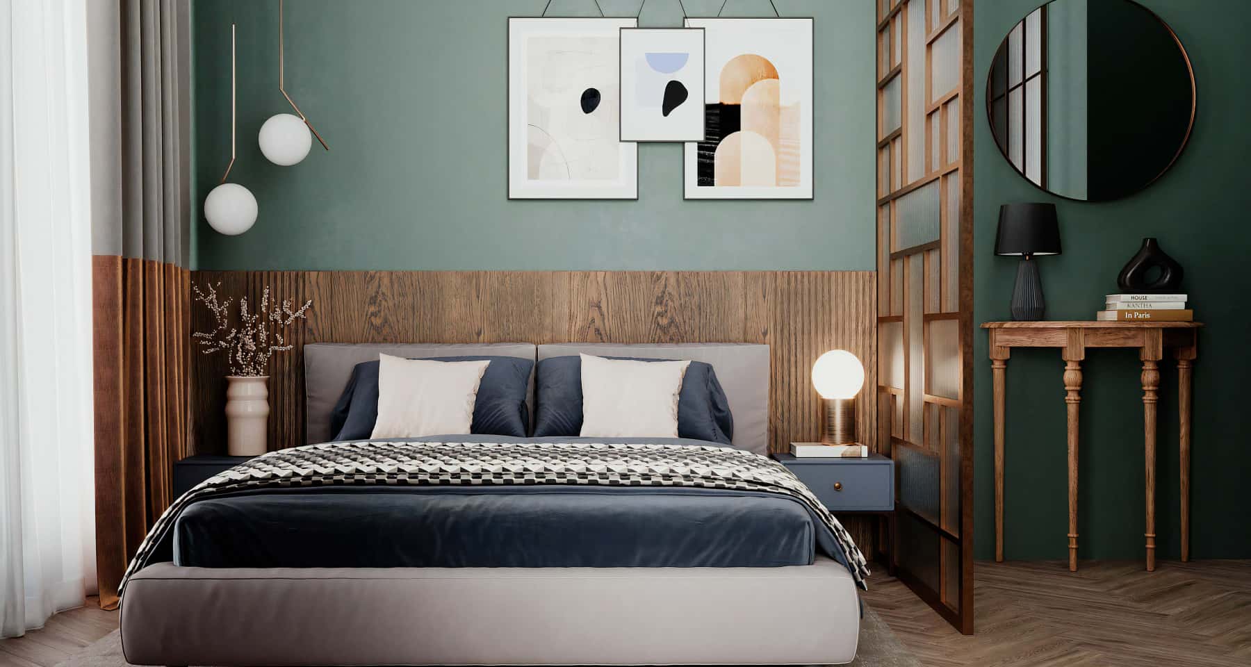 Luksusowa sypialnia 2026 w stylu neoklasycznym, z eleganckim oświetleniem i wygodnym łóżkiem.