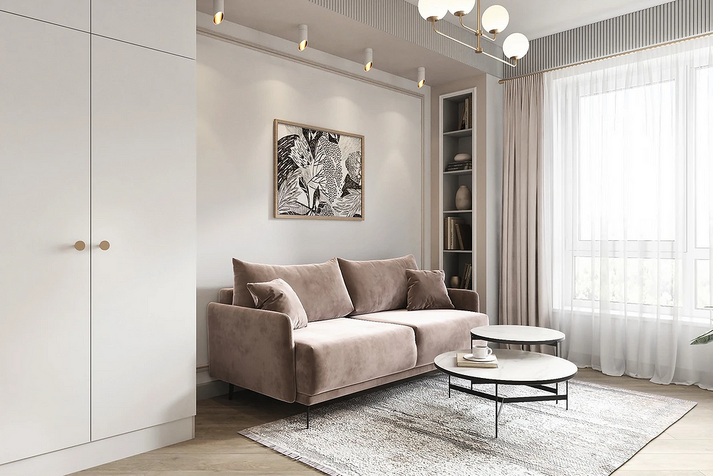 Minimalistyczne wnętrze z panelami gipsowymi 3D: subtelna elegancja i nowoczesny design.