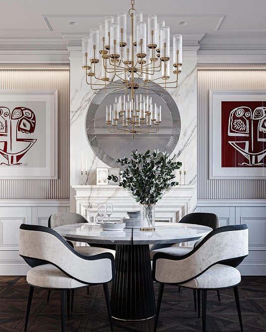 Nowoczesna ściana z panelami gipsowymi 3D, geometryczne wzory i unikalny efekt wizualny.