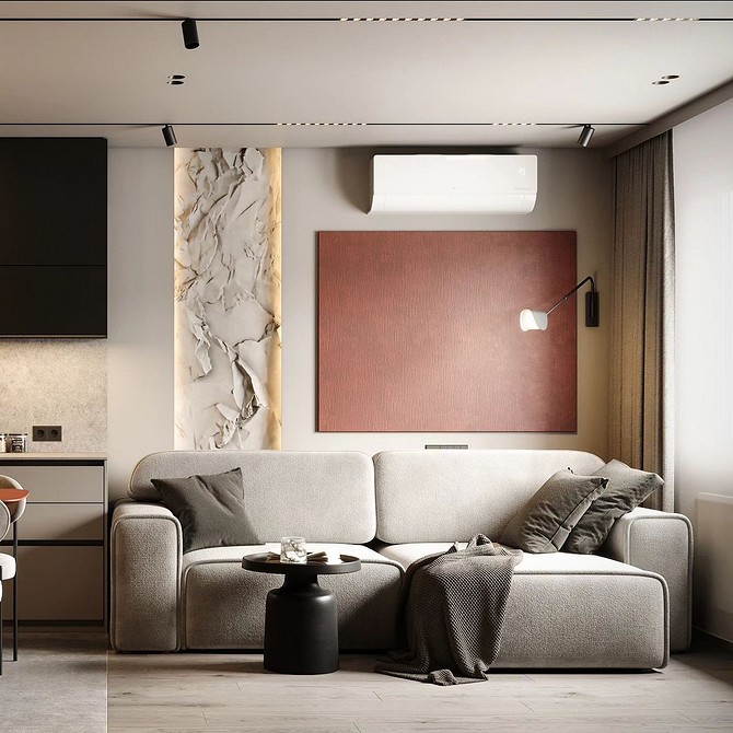 Aranżacja wnętrza z panelami gipsowymi 3D: nowoczesny design i dekoracyjna ściana.