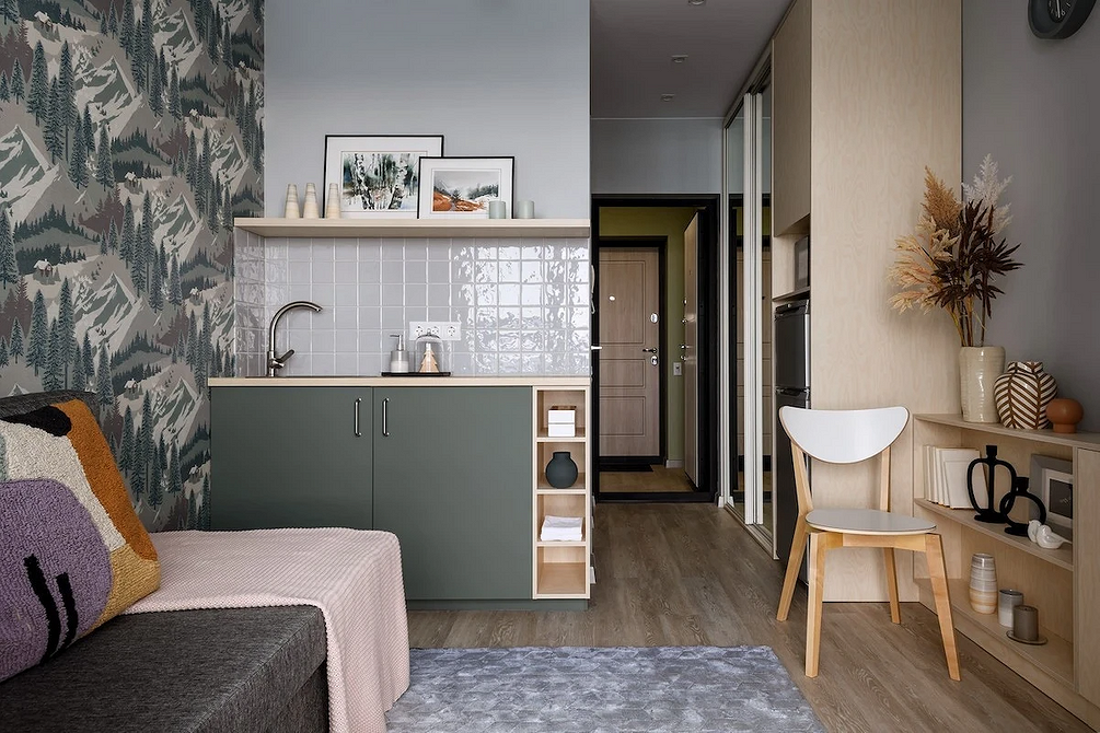 Wzory na ścianach w stylu minimalistycznym: subtelna elegancja w małym mieszkaniu.