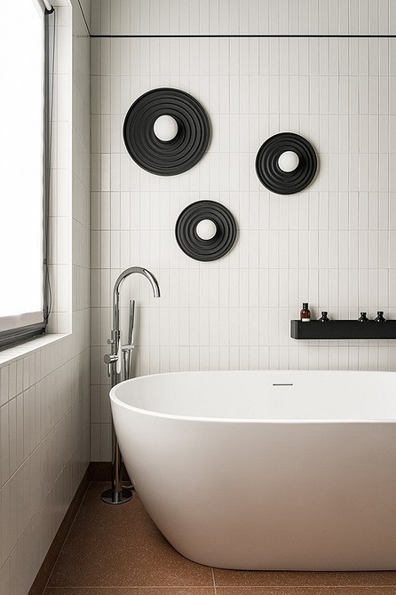 Elegancki mikser do małej łazienki, oszczędzający miejsce i dodający stylu.