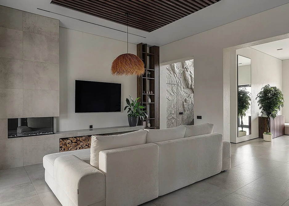 Modny żyrandol 2026: geometryczny design oświetlenia nad wyspą kuchenną, nowoczesna kuchnia.