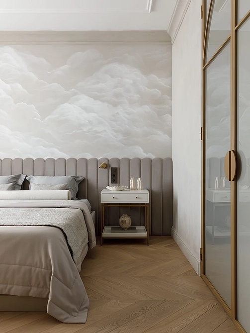 Modna tapeta imitująca fakturę betonu – inspiracja dla nowoczesnego wnętrza 2026.