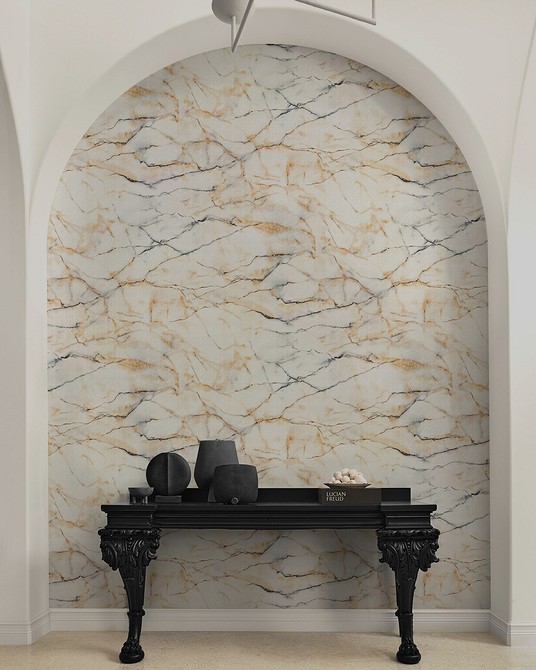 Tapeta 2026 imitująca drewno: naturalne akcenty w przytulnym salonie.