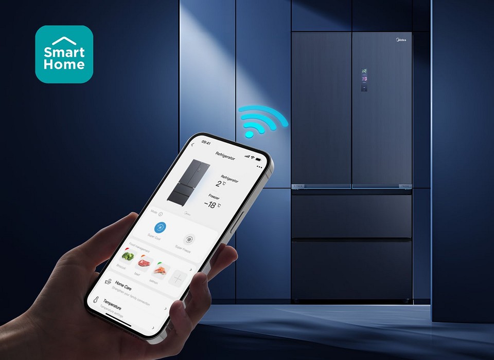 Przestrzeń i organizacja Przestronna lodówka Midea 2026 z dużą ilością półek i przegródek – maksymalna organizacja.