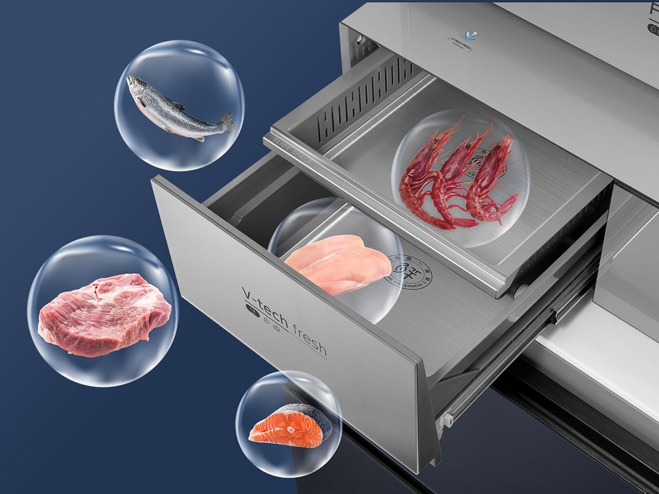 Czarna elegancja w kuchni Stylowa, czarna lodówka Midea 2026 z eleganckim designem – nowoczesność i szyk.