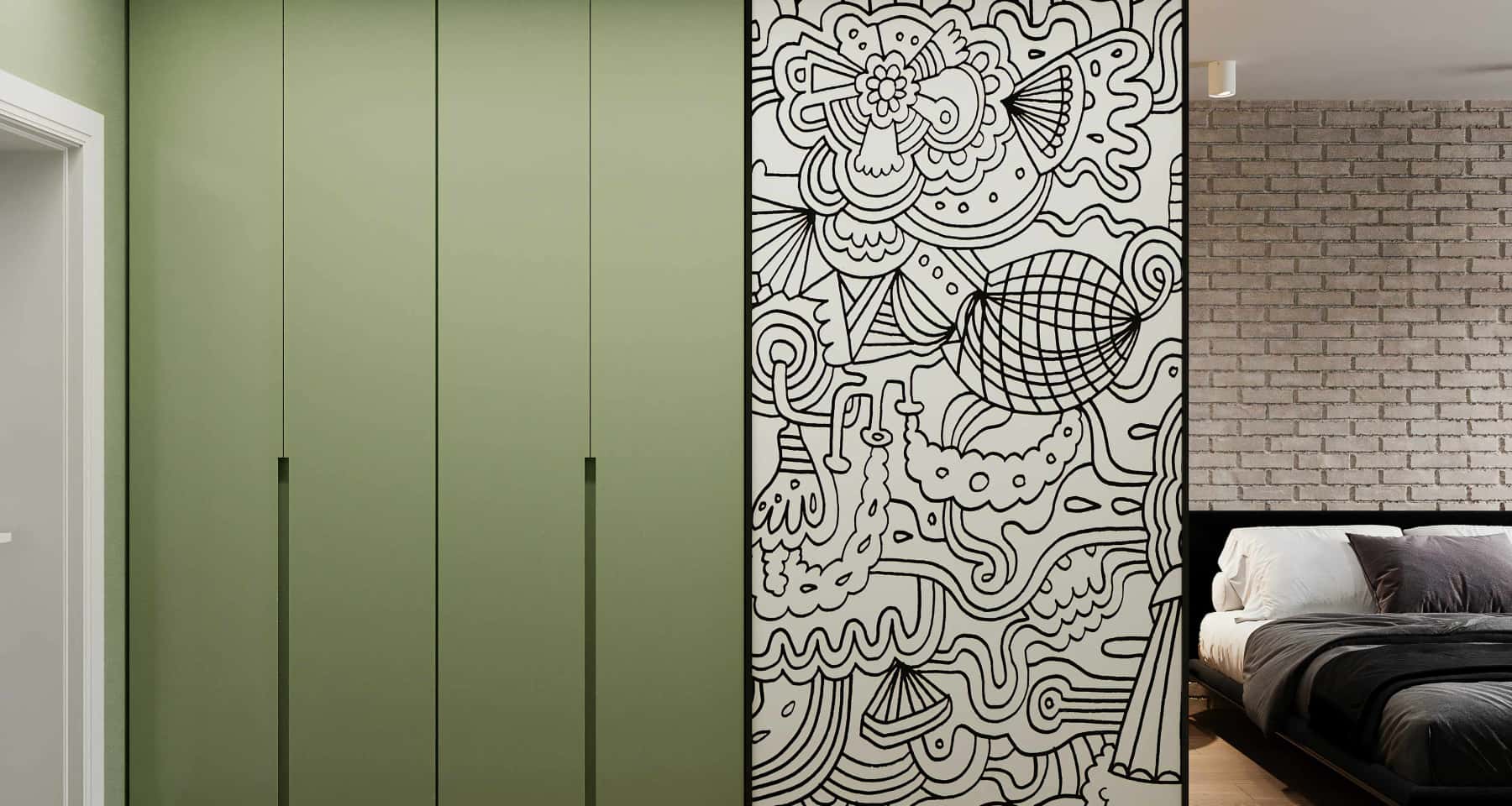 Przedpokój w dużym mieszkaniu po remoncie z wykorzystaniem nowoczesnych materiałów.