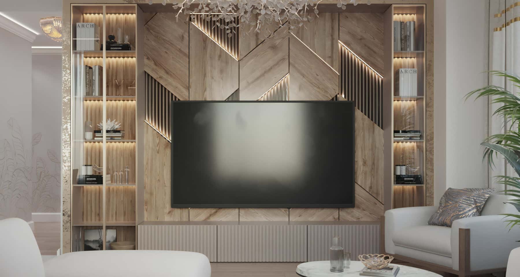 Remont mieszkania w Warszawie: wizualizacja sypialni w stylu nowojorskim, eleganckie łóżko i dodatki