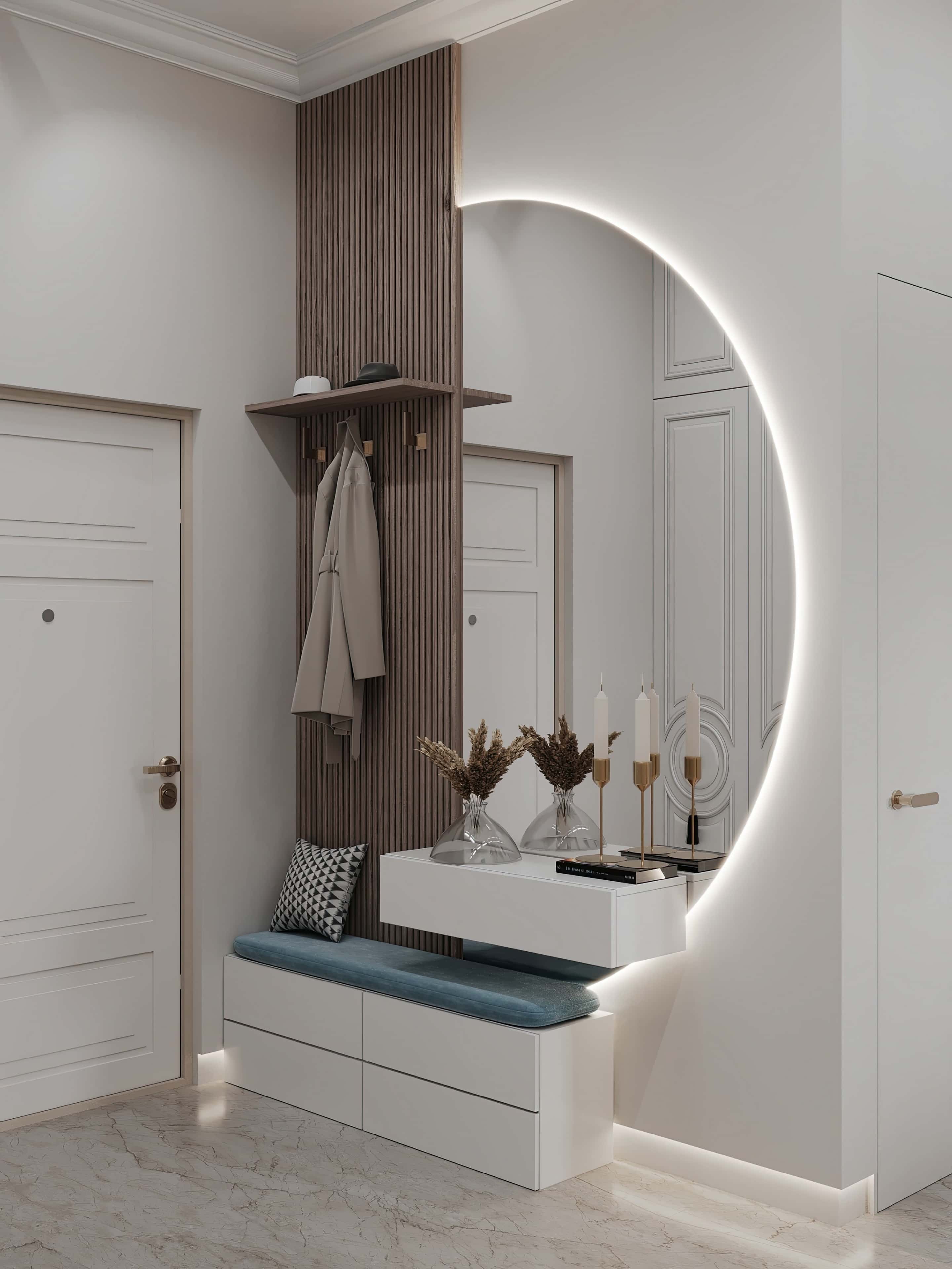 Nowoczesny salon z neoklasycyzmem Nowoczesny salon z elementami neoklasycyzmu, elegancka aranżacja mieszkania.
