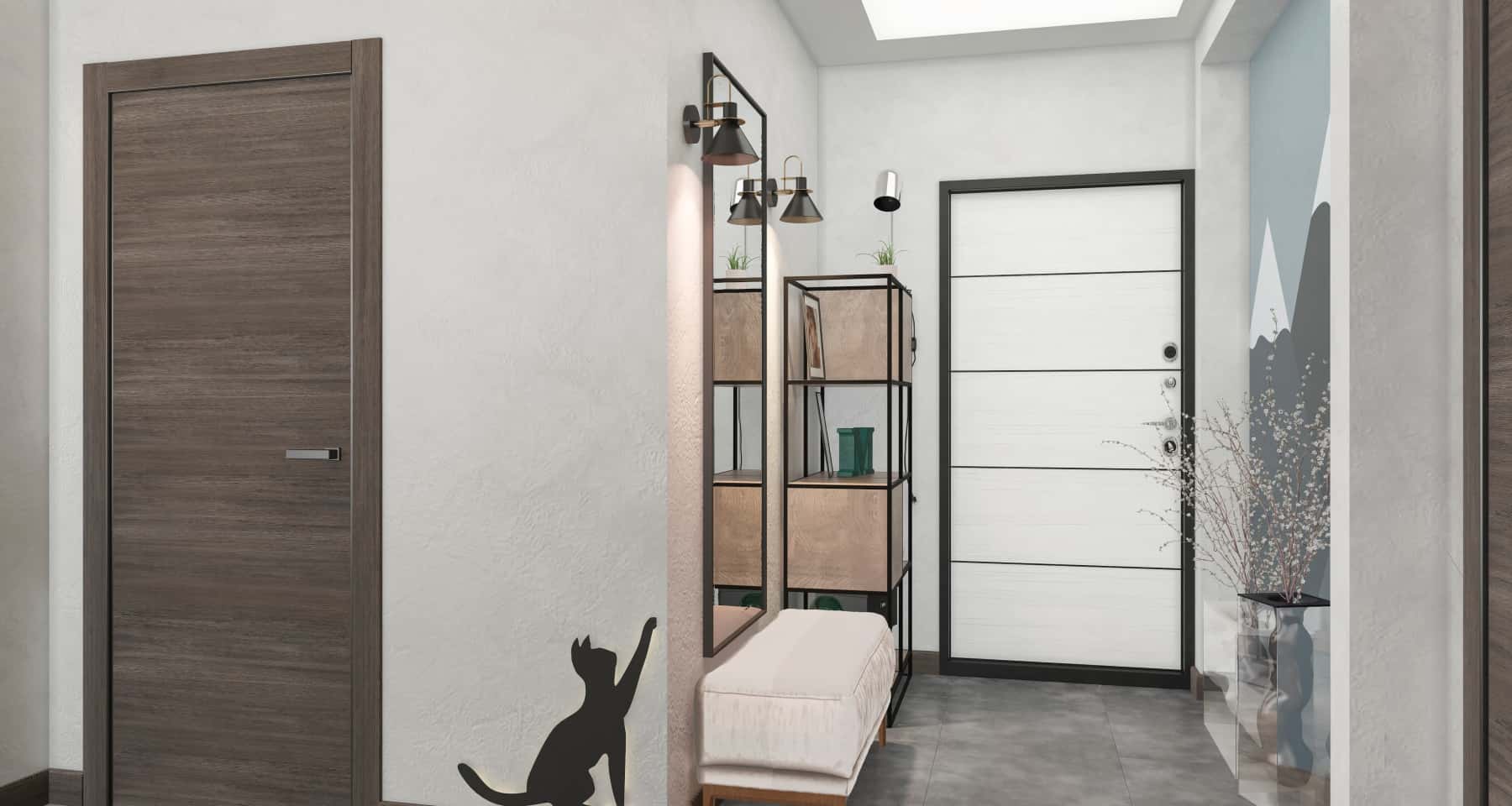 Ciepło w lofcie Mieszkanie w stylu loft z elementami drewna i betonową podłogą, tworzące ciepłą atmosferę