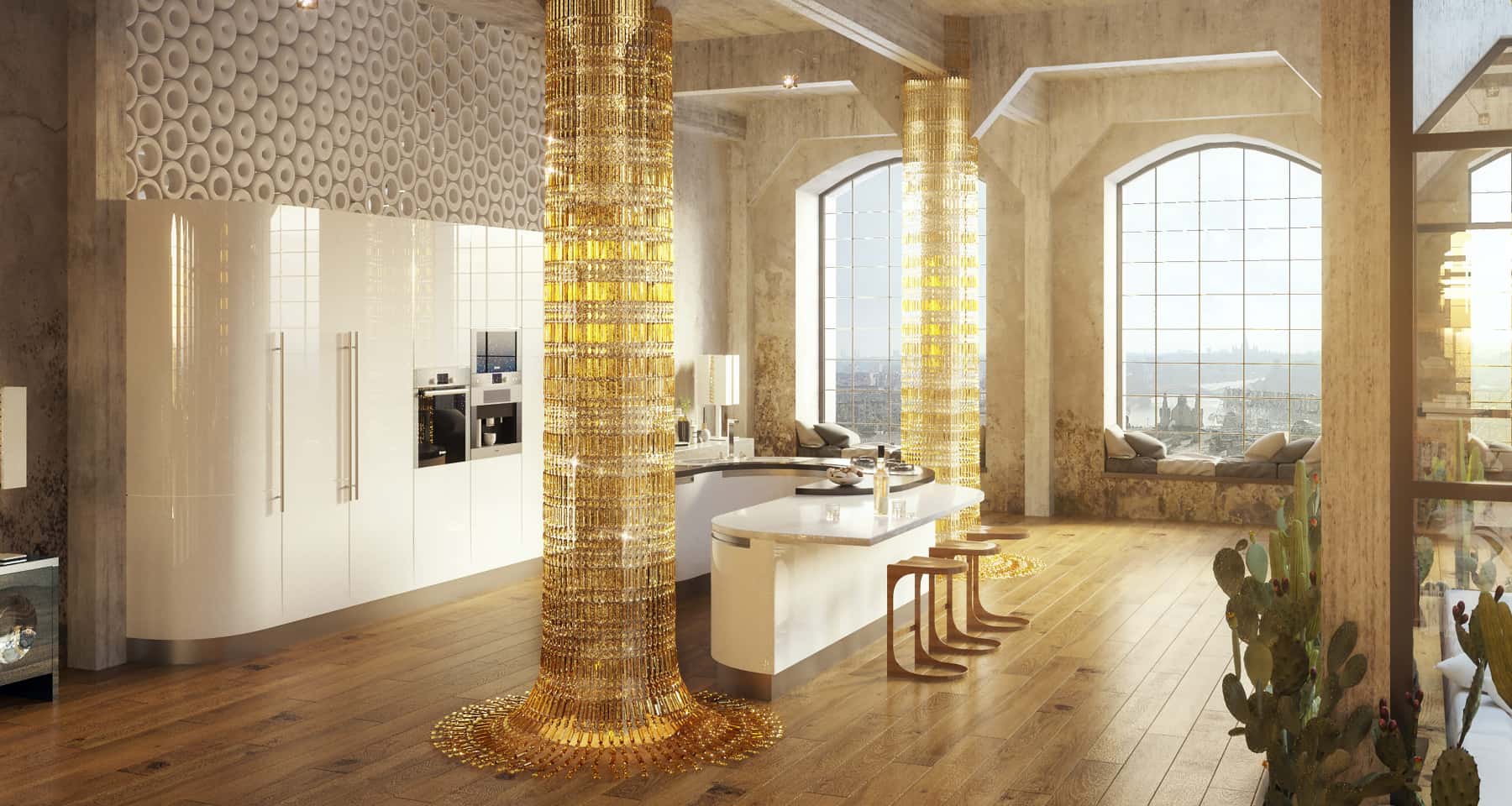 Beton: ciepła podłoga Beton architektoniczny w mieszkaniu loftowym: wylewka na ogrzewaniu podłogowym