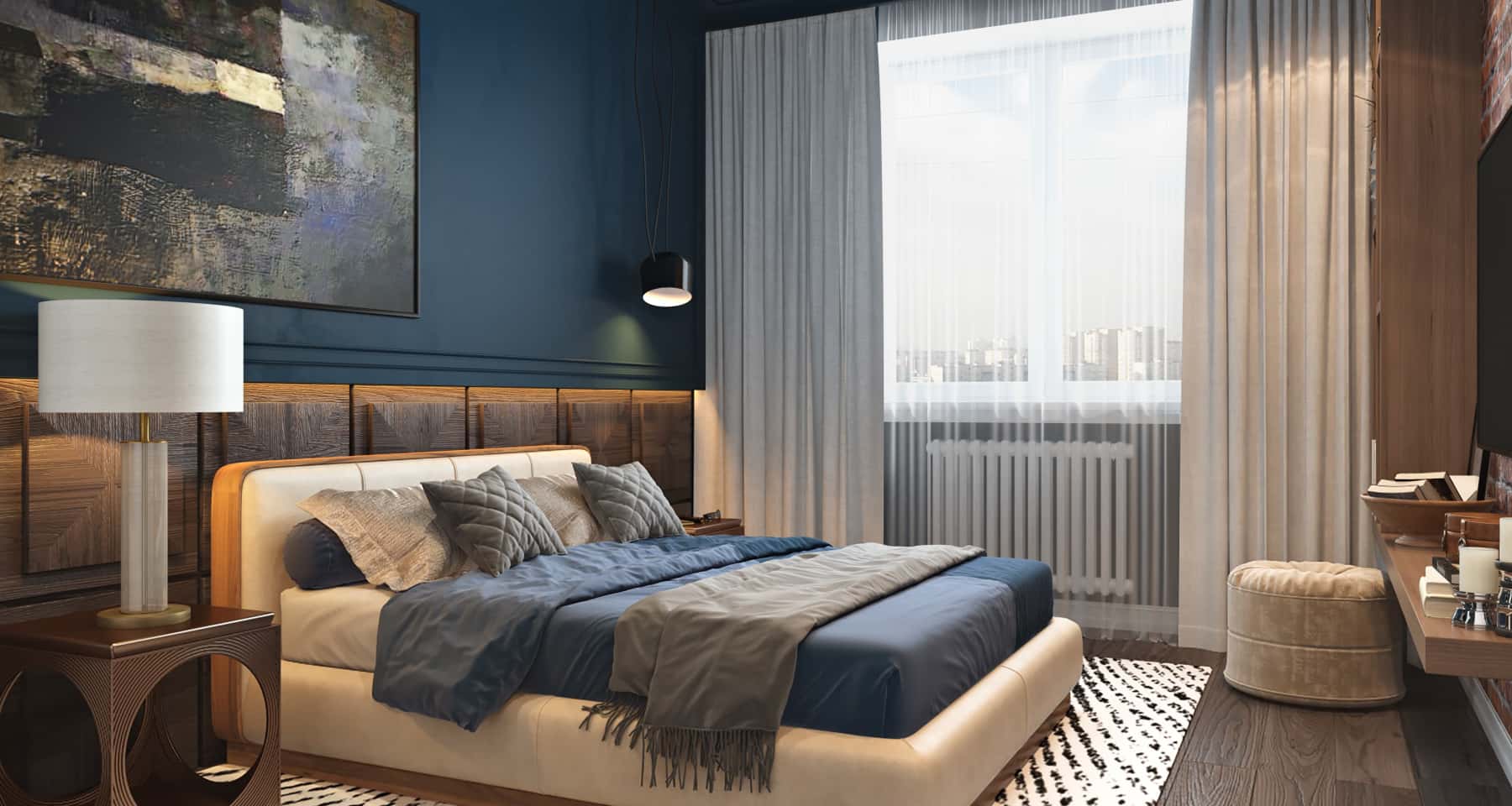 Loftowa podłoga z ogrzewaniem Mieszkanie w stylu loft z trwałym betonem architektonicznym na podłodze i ogrzewaniem