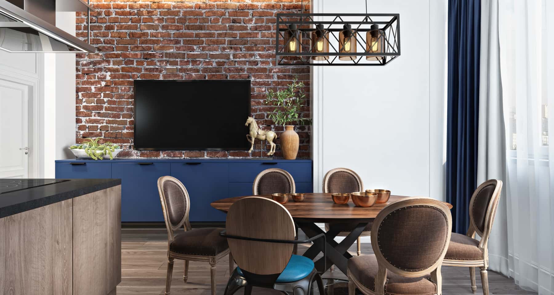 Beton w otwartej przestrzeni Aranżacja wnętrza w stylu loft z betonową podłogą i otwartą przestrzenią