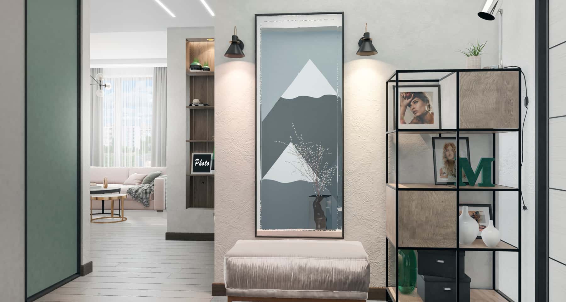 Przestrzeń w stylu loft Przestronne mieszkanie w stylu loft z betonową podłogą i otwartą przestrzenią