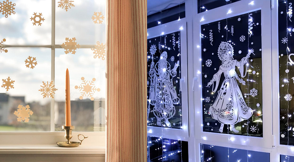 Bożonarodzeniowe wycinanki 2026: piękny papierowy wystrój okna z szablonem do pobrania.